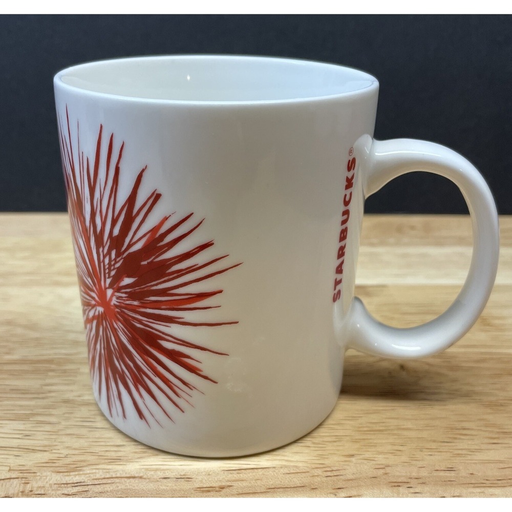 4th of July Starbucks 2014 Red Starburst Fireworks 12 oz Cup Mug